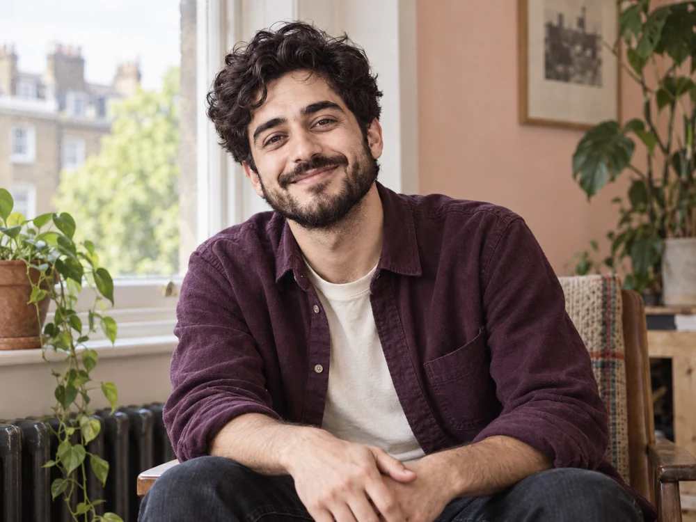 A relaxed portrait by a sunny window